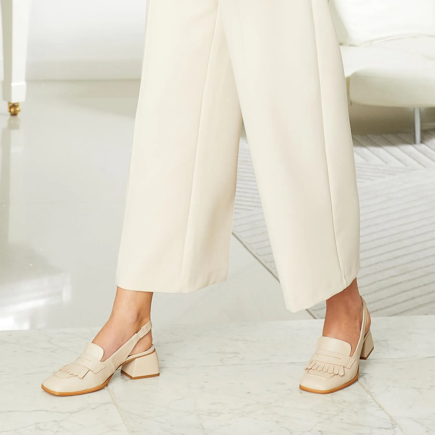 Mules style Gigi: Cream Leather