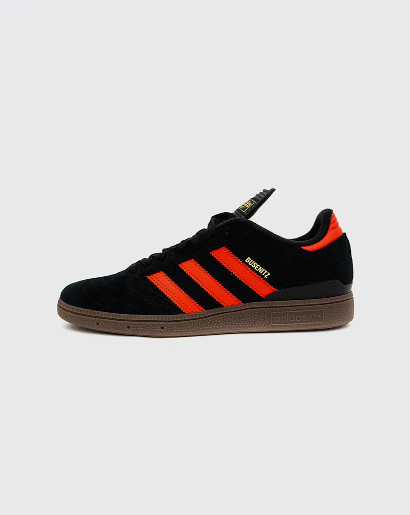 Carefree Day Fit Anytime Adidas Busenitz Shoe - Black/Red/Gum
