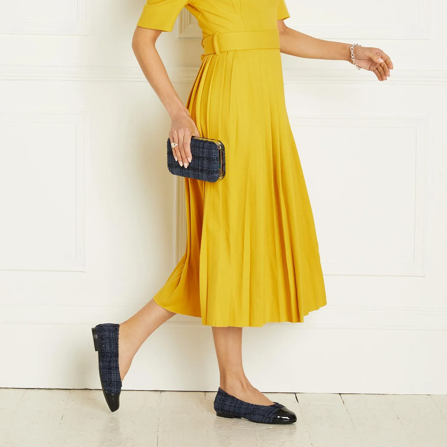 Luna: Navy Tweed & Patent Stay Comfy