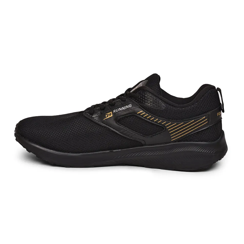 budget - friendly price shoes Force 10 By Liberty Black Sports Running Shoes For Men (AVENGE)