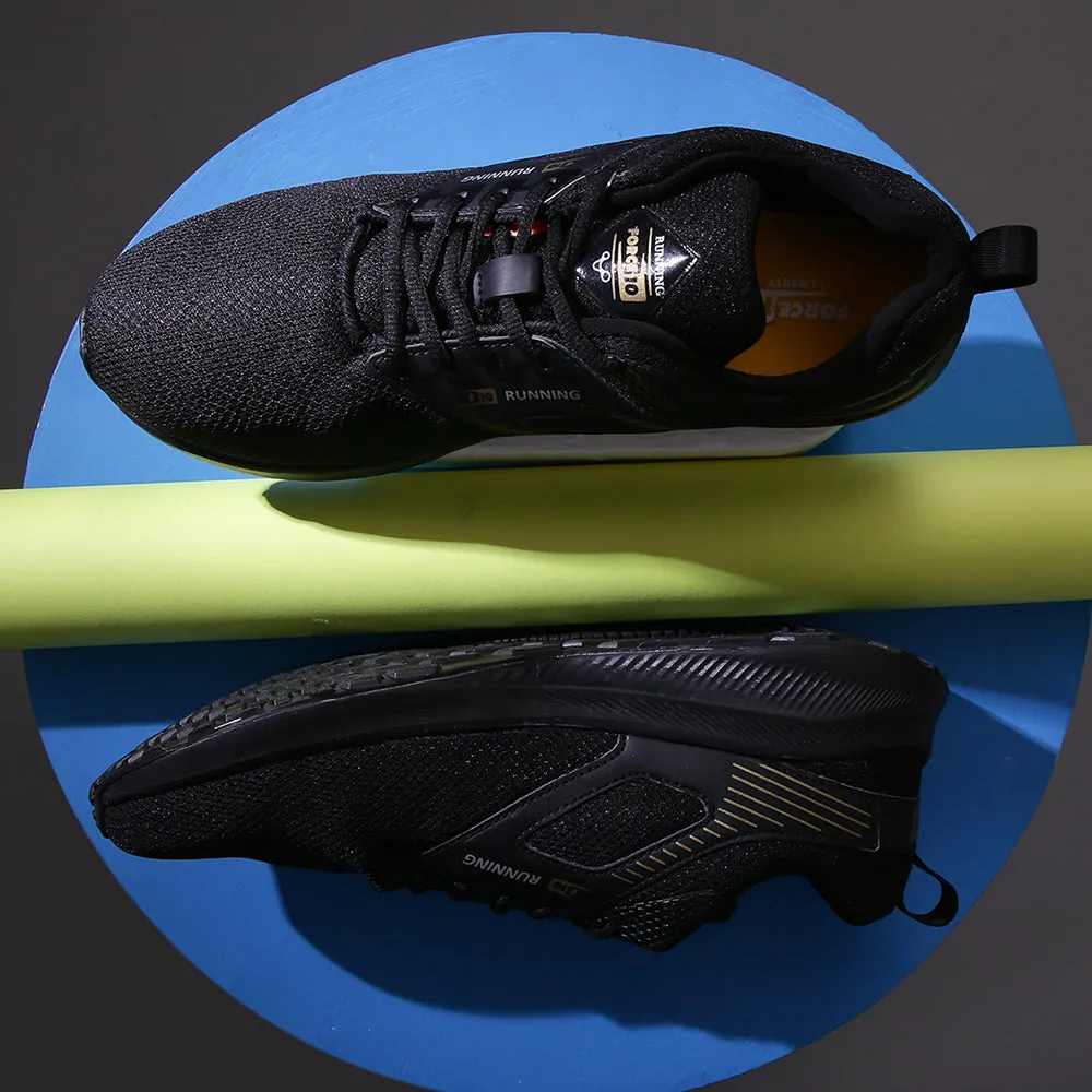 Force 10 By Liberty Black Sports Running Shoes For Men (AVENGE) men's style