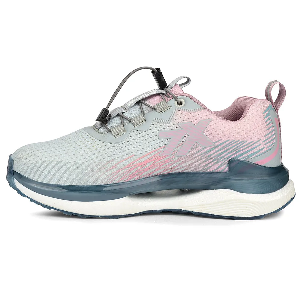 Leap7x Grey Sports Lacing Running Shoes For Women CHELSY-3 By Liberty running in a cliff area shoes Hyper Breathable Mesh
