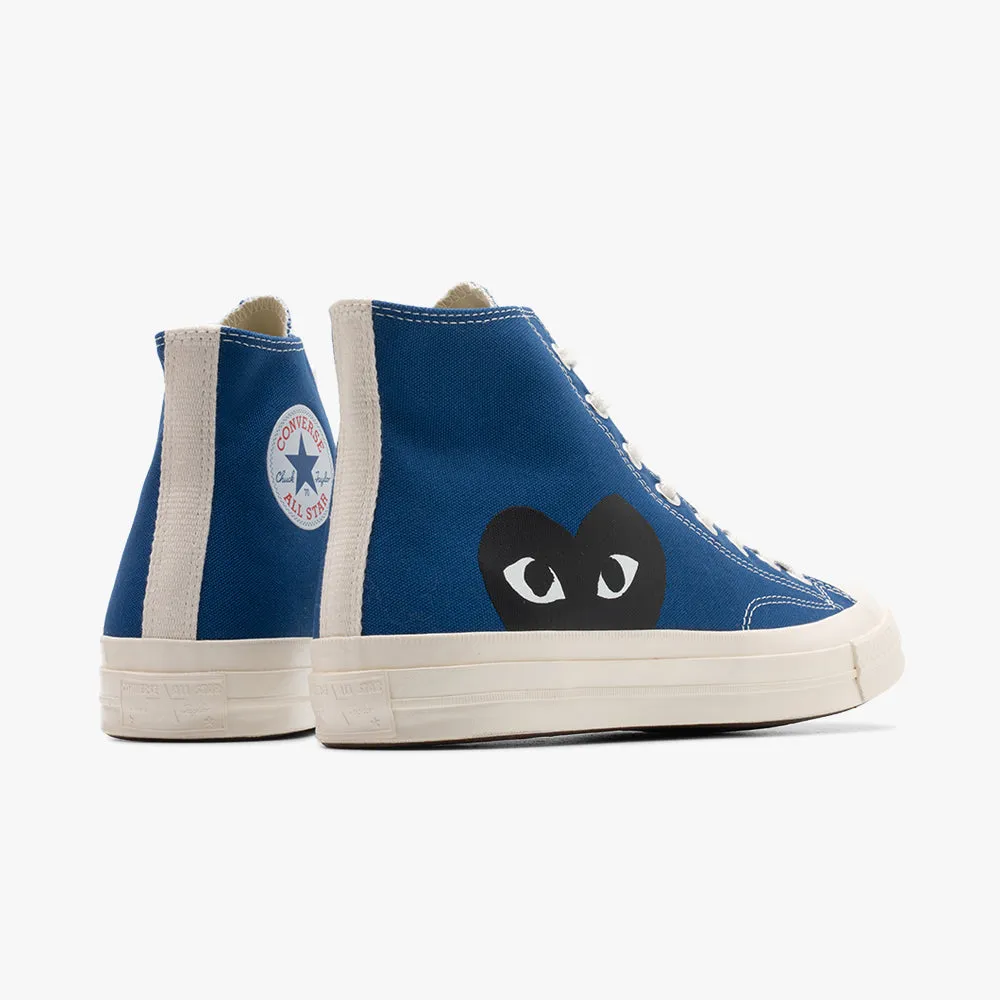 Converse x COMME des GAR?ONS PLAY Chuck Taylor Hi / Blue Flexible Arch Steady Stride