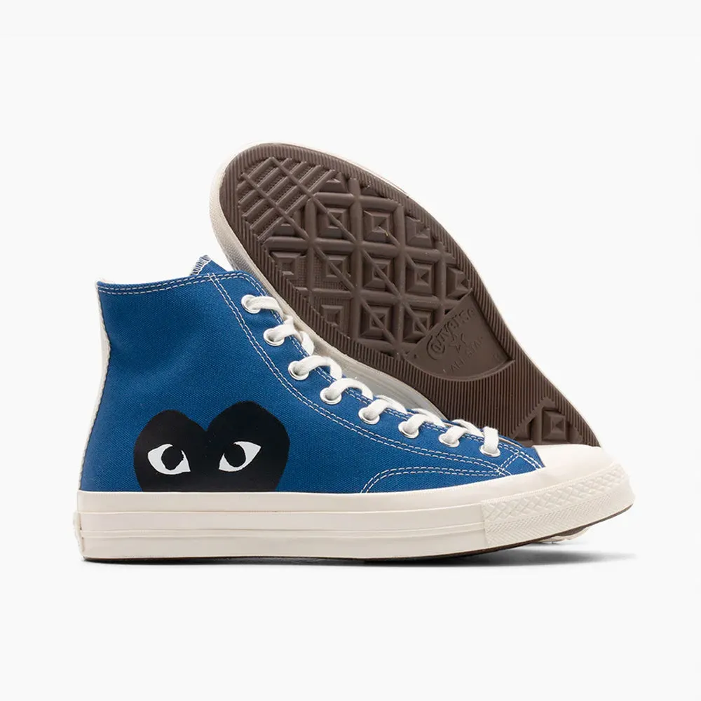 Converse x COMME des GAR?ONS PLAY Chuck Taylor Hi / Blue Leather boho vibe