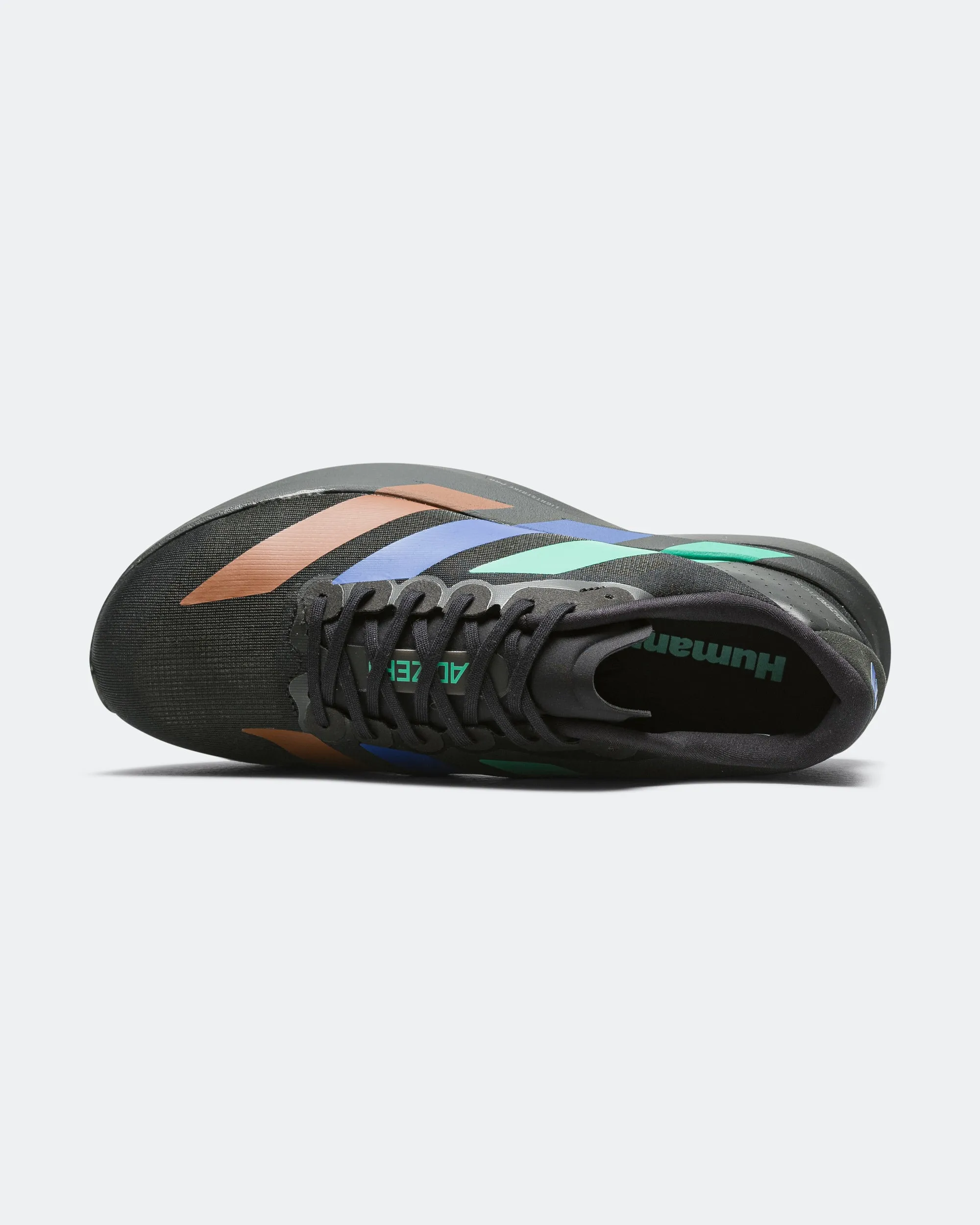Mens Adizero Evo SL x Humanrace - Core Black/Semi Court Green-Semi Lucid Blue Beach Walk