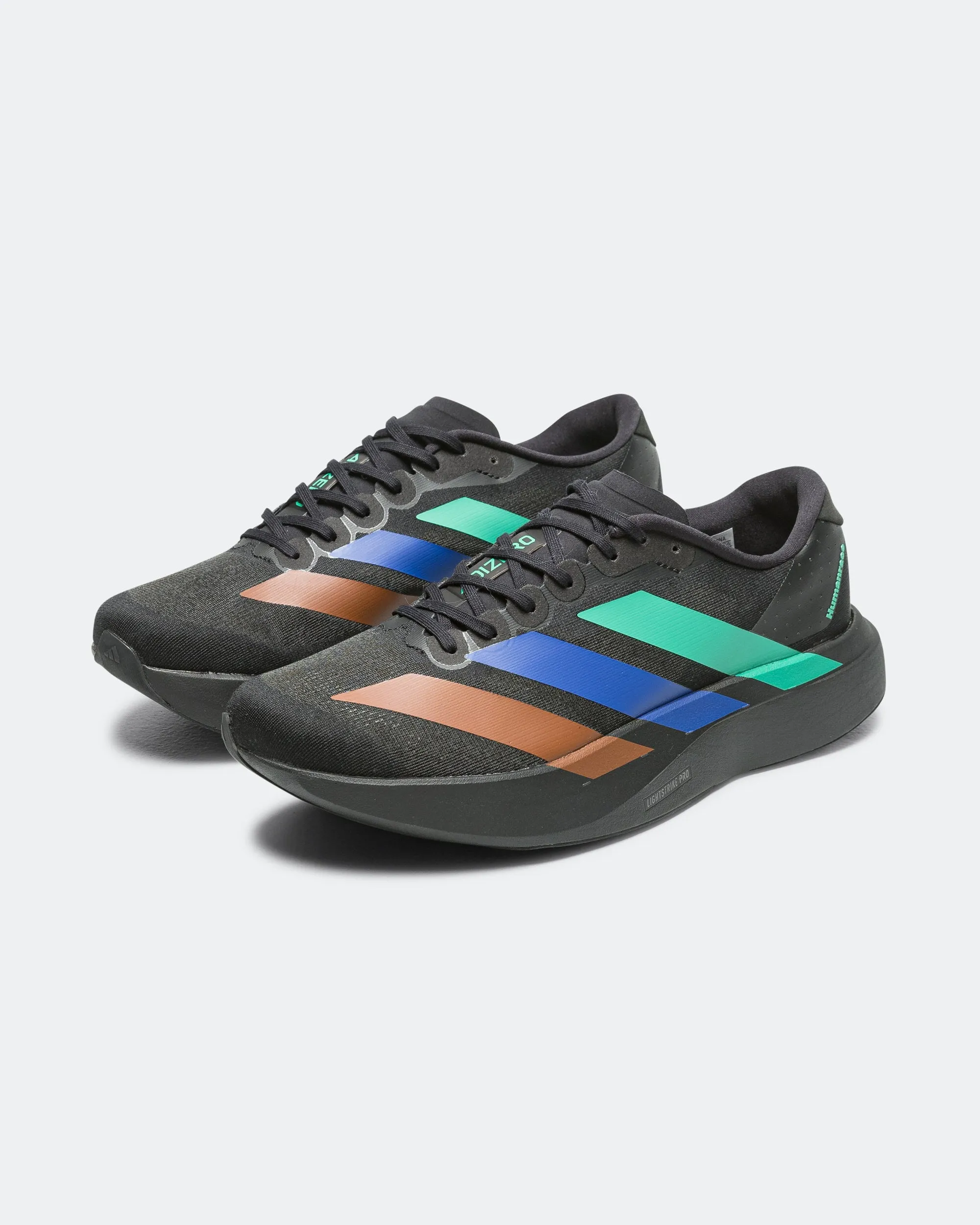 Mens Adizero Evo SL x Humanrace - Core Black/Semi Court Green-Semi Lucid Blue Clean Touch Platform Sole