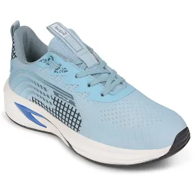 Leap7x Sky Blue Sports Lacing Running Shoes For Men KAPSTER-1 By Liberty Enhanced Shock Diffusion