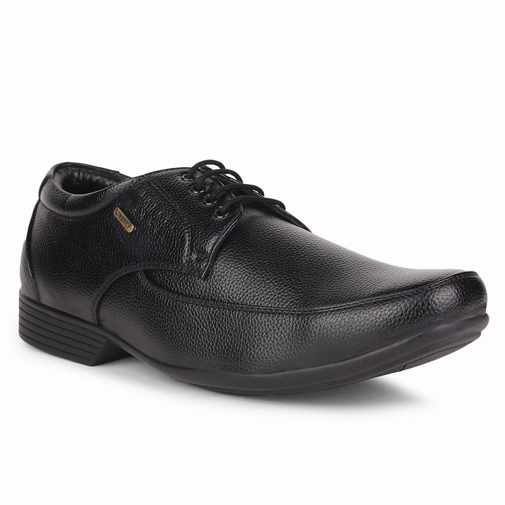 Fortune By Liberty HIL-10 Formal Derby Shoes For Men - Black Tailored Edge