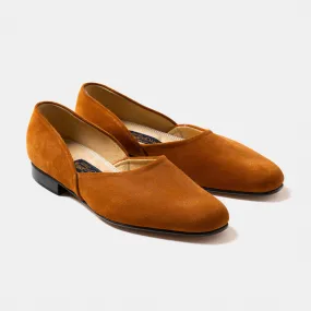 Path Jog Yellow Sun Bryceland's x Bowhill & Elliott Grecian Slippers Brown Suede