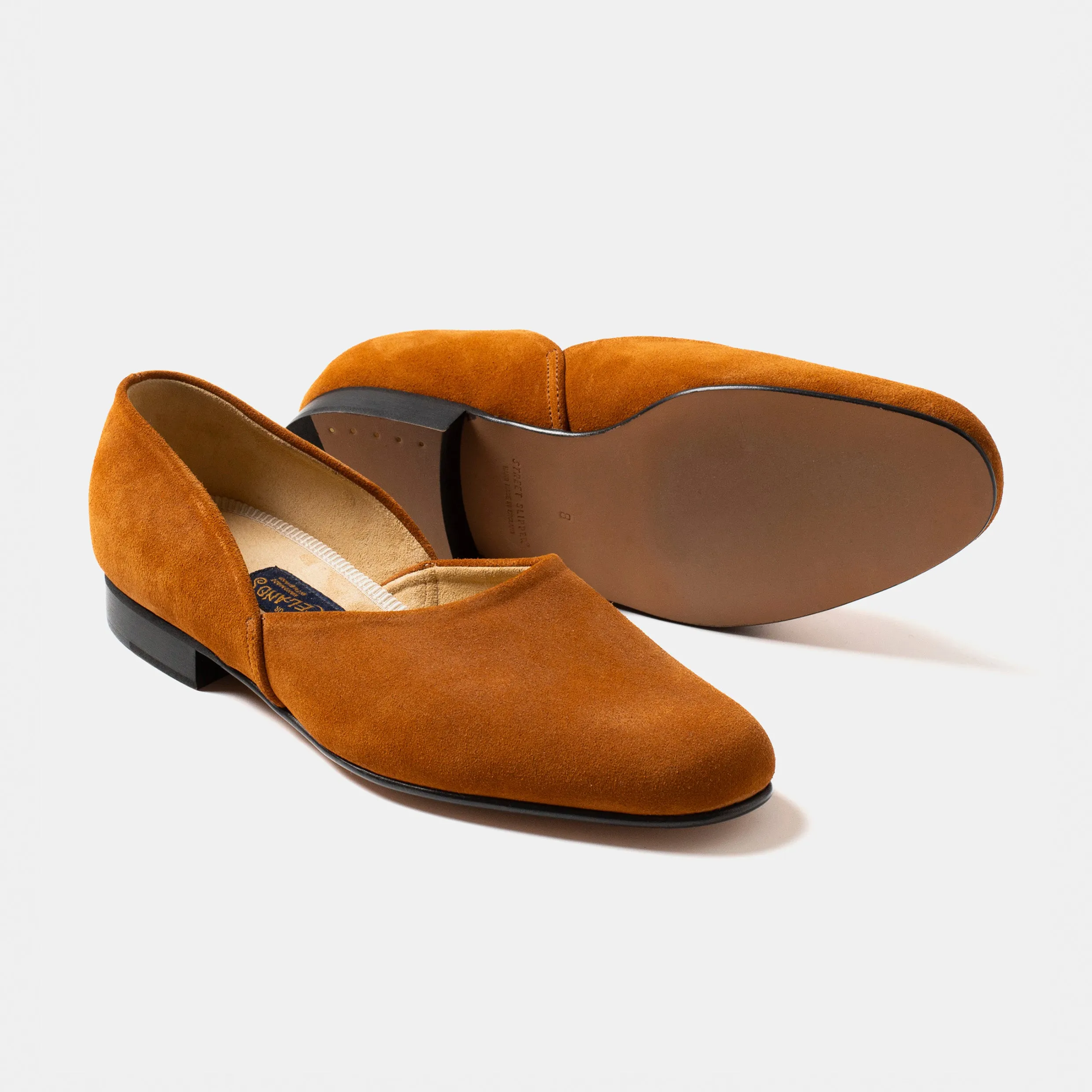 Quick On Bryceland's x Bowhill & Elliott Grecian Slippers Brown Suede