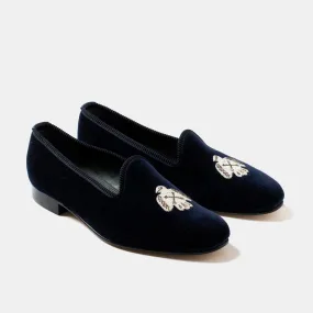 Bryceland's x Bowhill & Elliott Velvet Slippers Navy Sport Street
