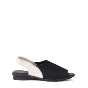 DAJAC Black And Beige Sandal Straps Ergonomic Footbed Molding