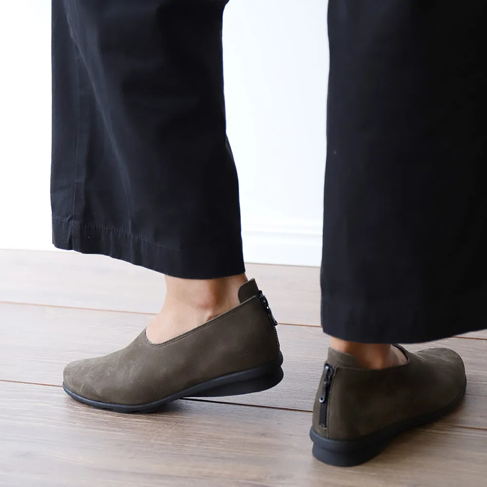 DENAKO Dark Olive Nubuck Leather Lining Cushioned heel