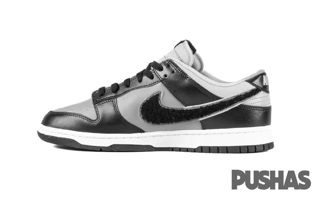 Dunk Low Chenille Swoosh 'Black Grey' (2022) Tear Resistant Bonded Seam Technology
