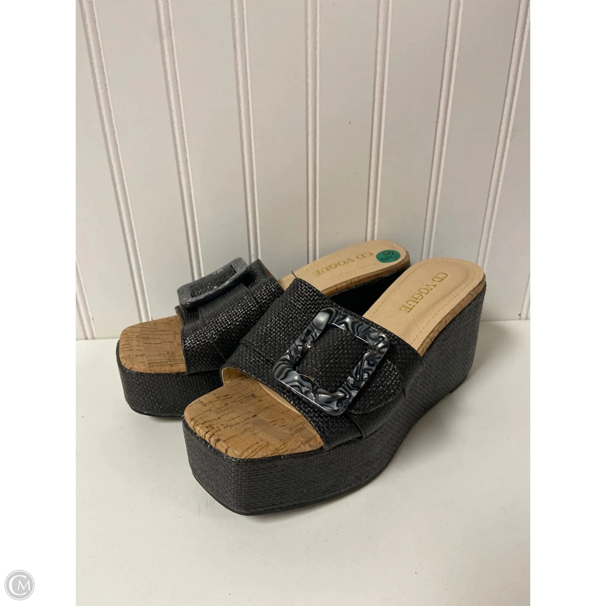 Prairie Path Sandals Heels Platform By Clothes Mentor In Black, Size: 5.5
