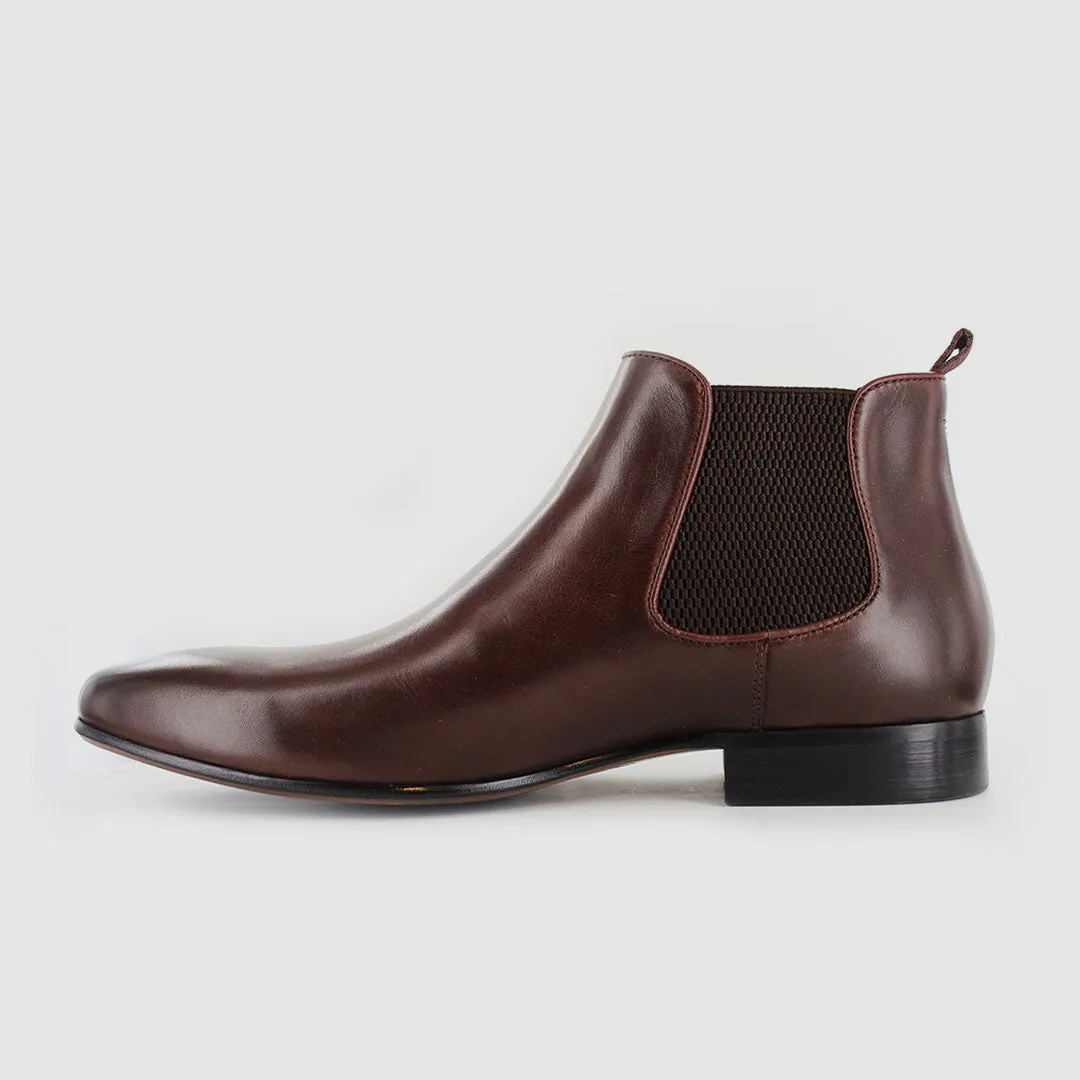 Ajax Chelsea Boots Dark Brown Flexible Sole Design