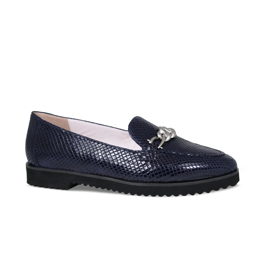Ventilated Mesh Tamara: Navy Snake Print Leather