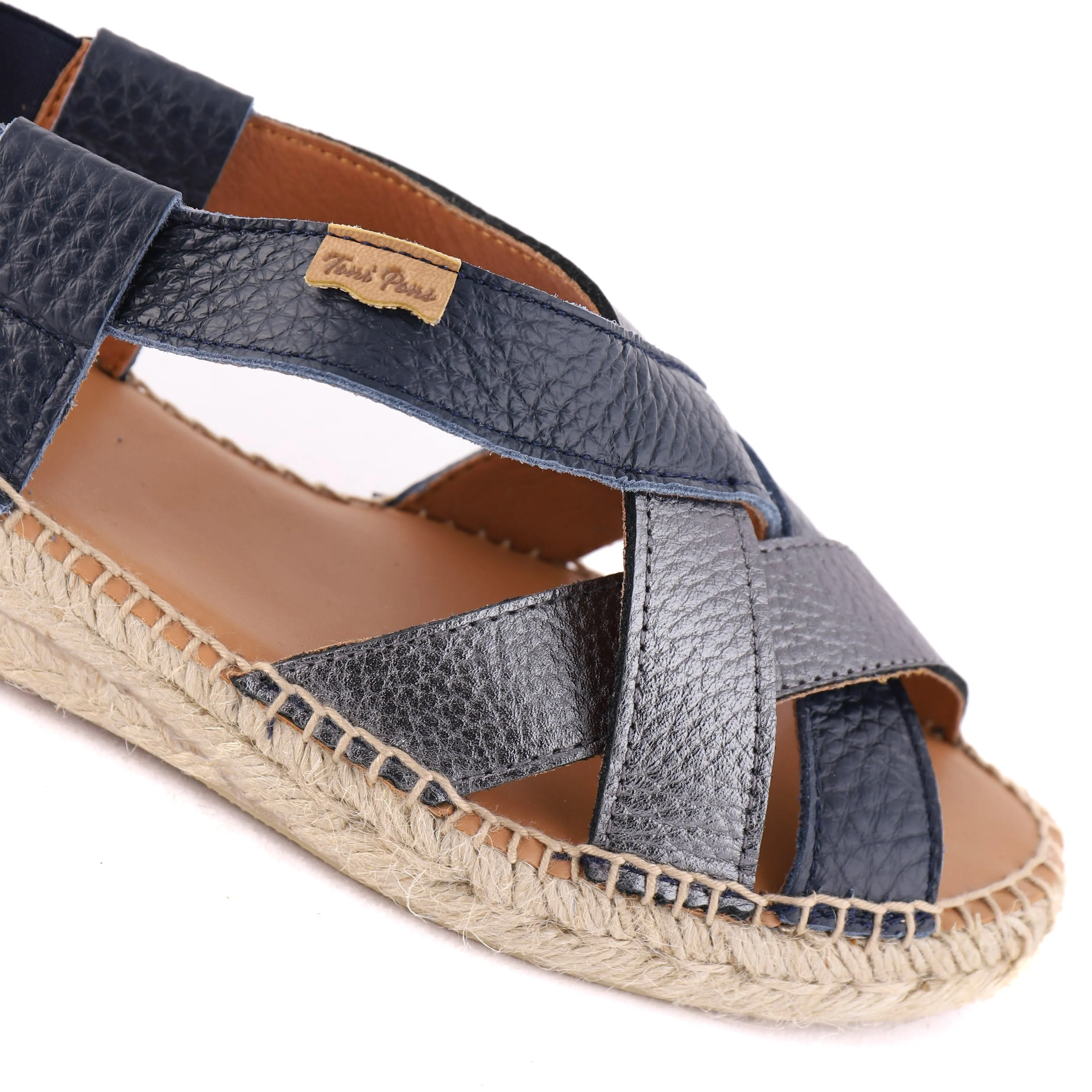 UV Resistant Webbing Chunky Heel ELIA Navy Multi