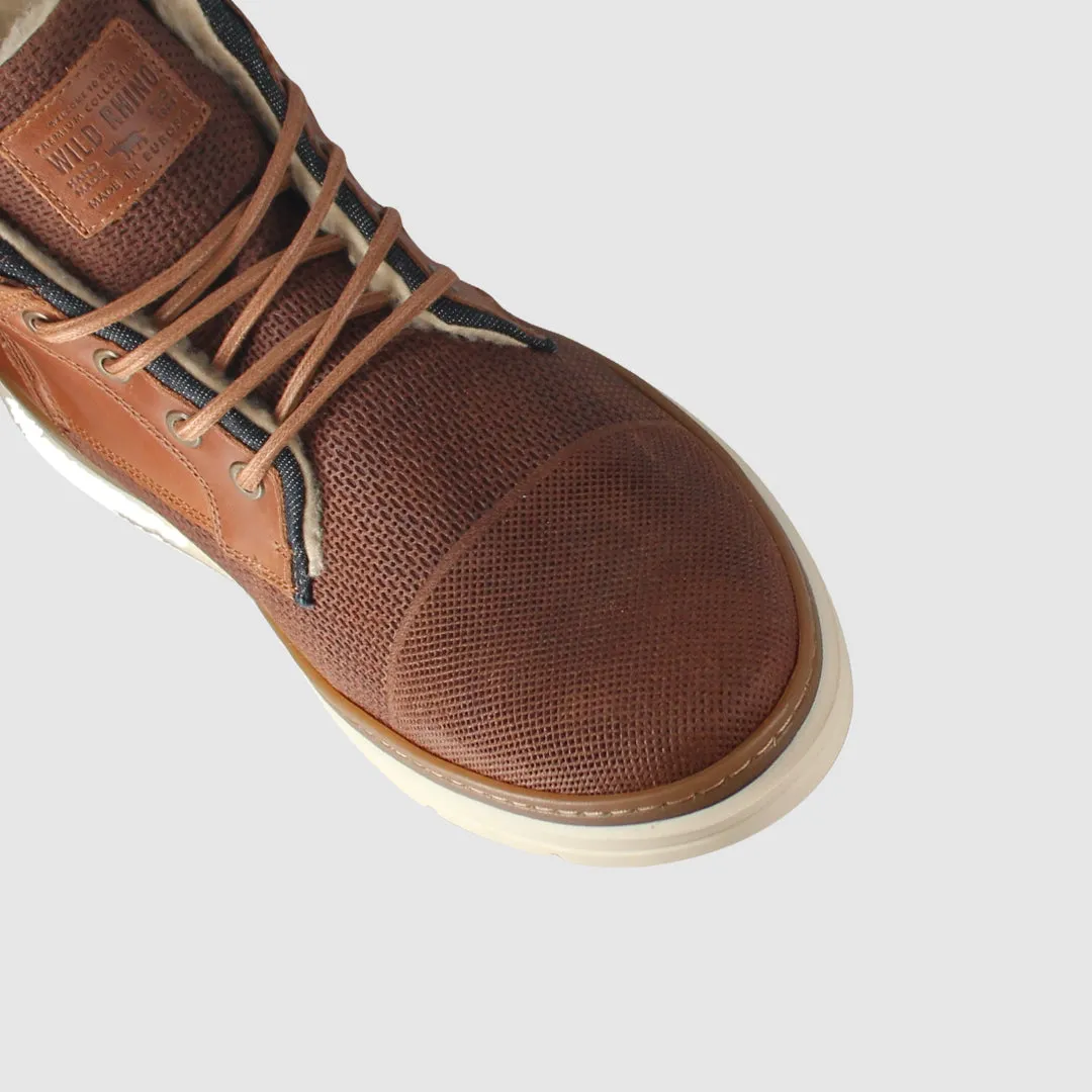 Soil Lace Up Boots Tan Anti-Friction Tactile Grip Pattern