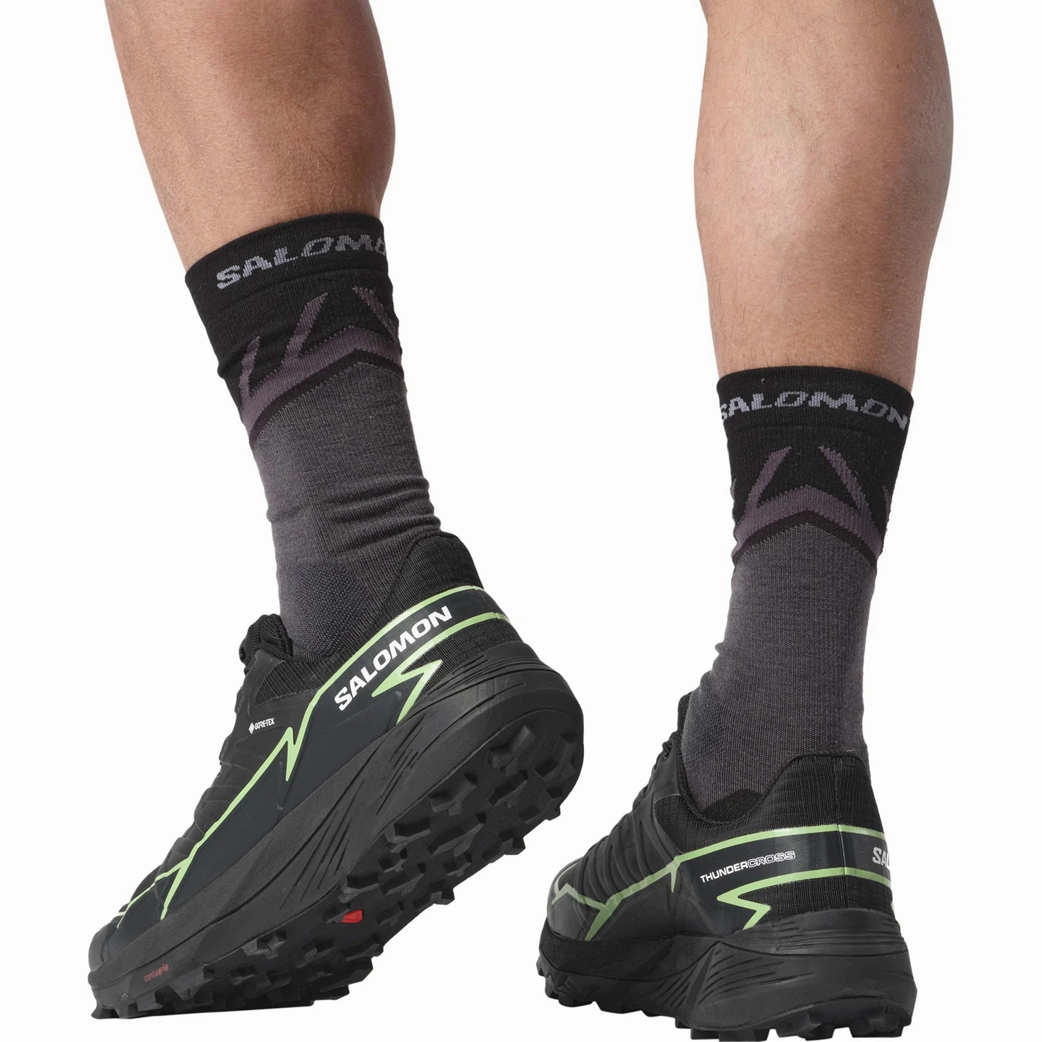 Responsive Bounce Tech Micro Perforated Lining Energy conversion rate section Men's Salomon Thundercross GTX  Black - Green Gecko - Black