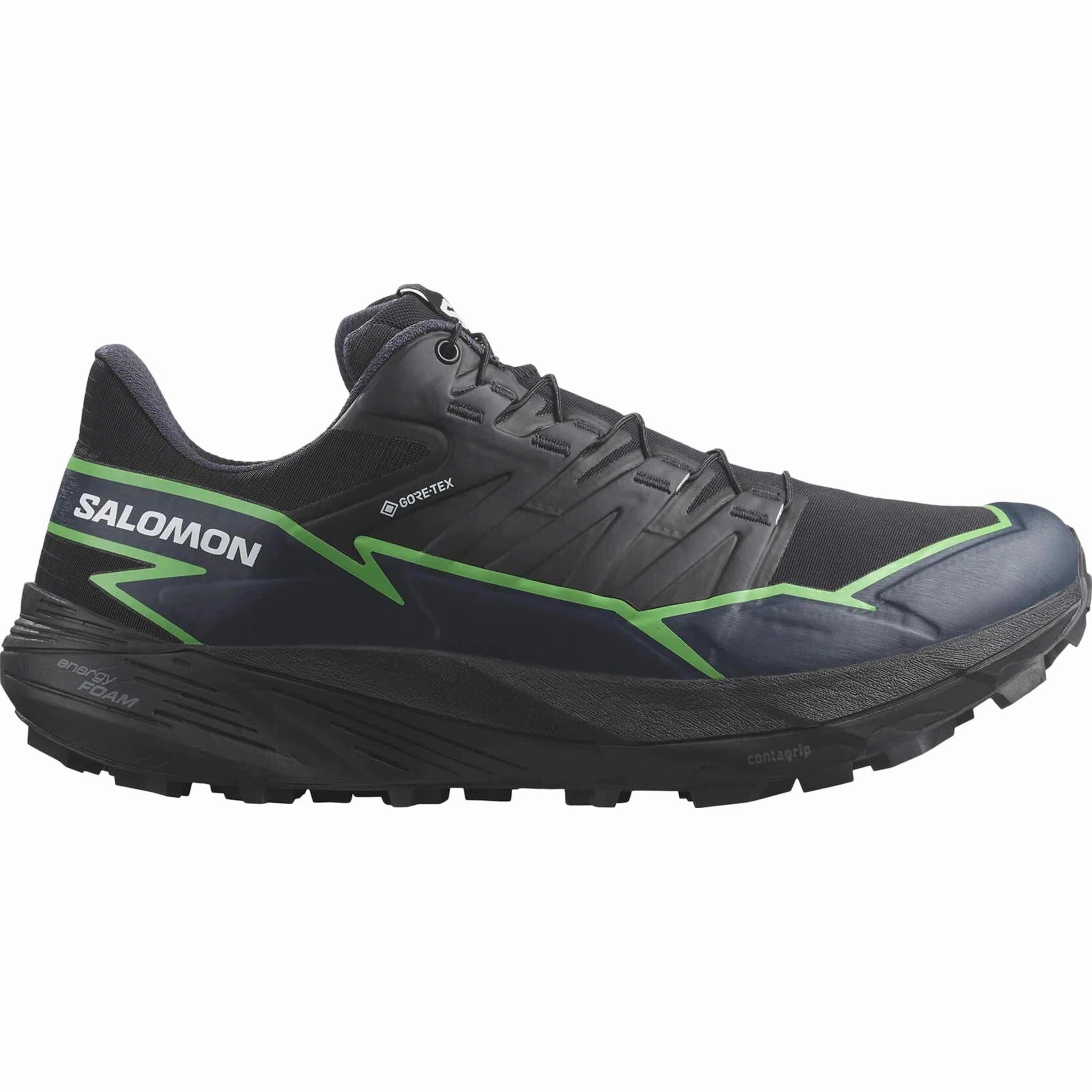 Energy conversion rate section Men's Salomon Thundercross GTX  Black - Green Gecko - Black Light - weight sole