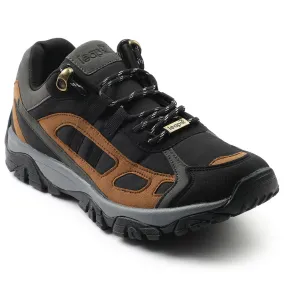 Dirt - road running Cold weather run Leap7x Black Sports Lacing Running Shoes For Men EAST-1 By Liberty