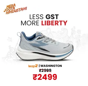 Compression Web Frame Lace   Up Design Leap7x Blue Sports Lacing Running Shoes For Men WASHINGTON By Liberty