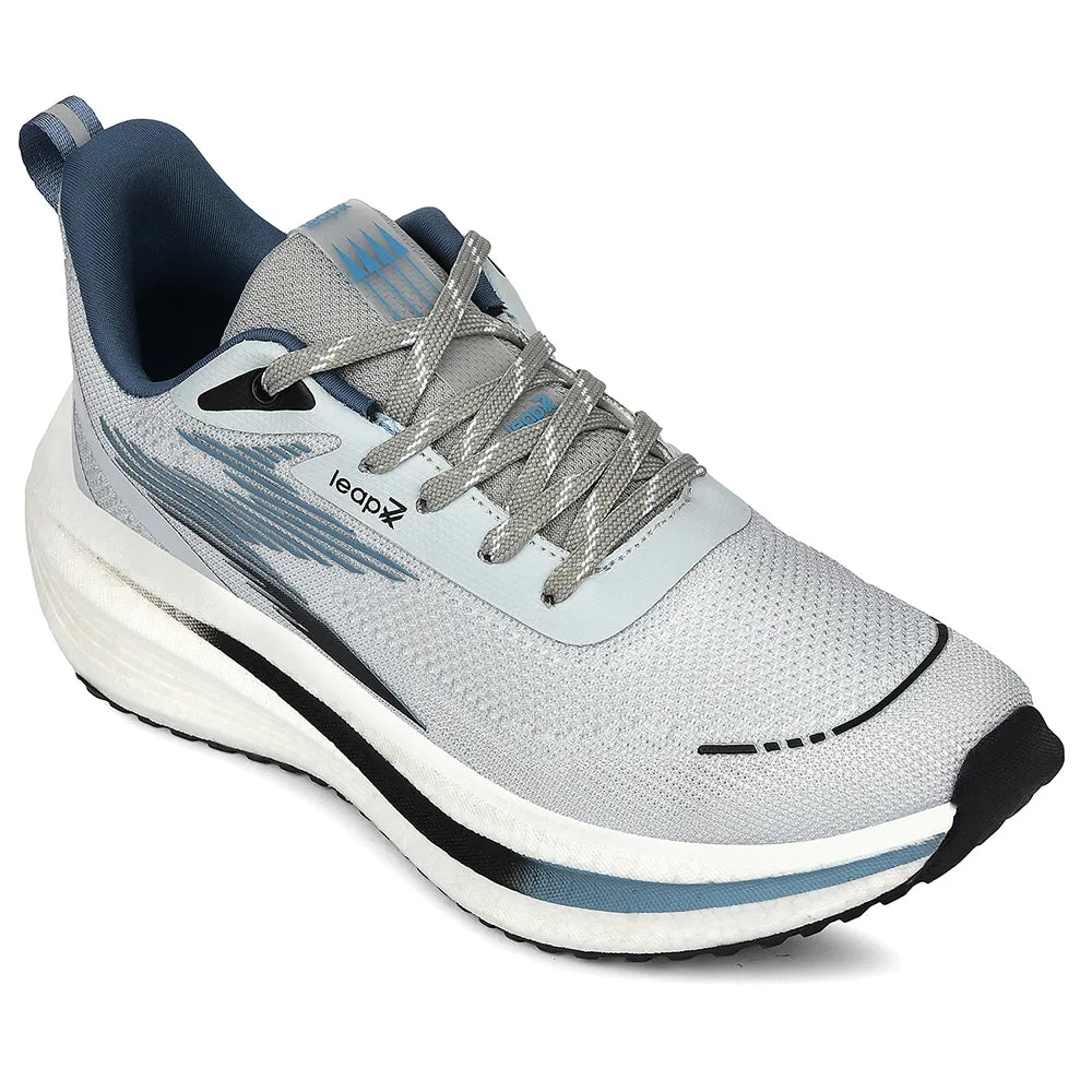 Leap7x Blue Sports Lacing Running Shoes For Men WASHINGTON By Liberty Comfort Socksliner Sock Like Ankle Fit