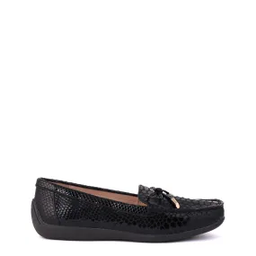 ERIN Black Croc Patent Center Fit
