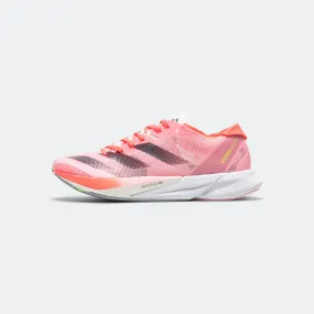 Womens Adizero Adios 8 - Pink Spark/Aurora Metallic Breath Space Drill Hike