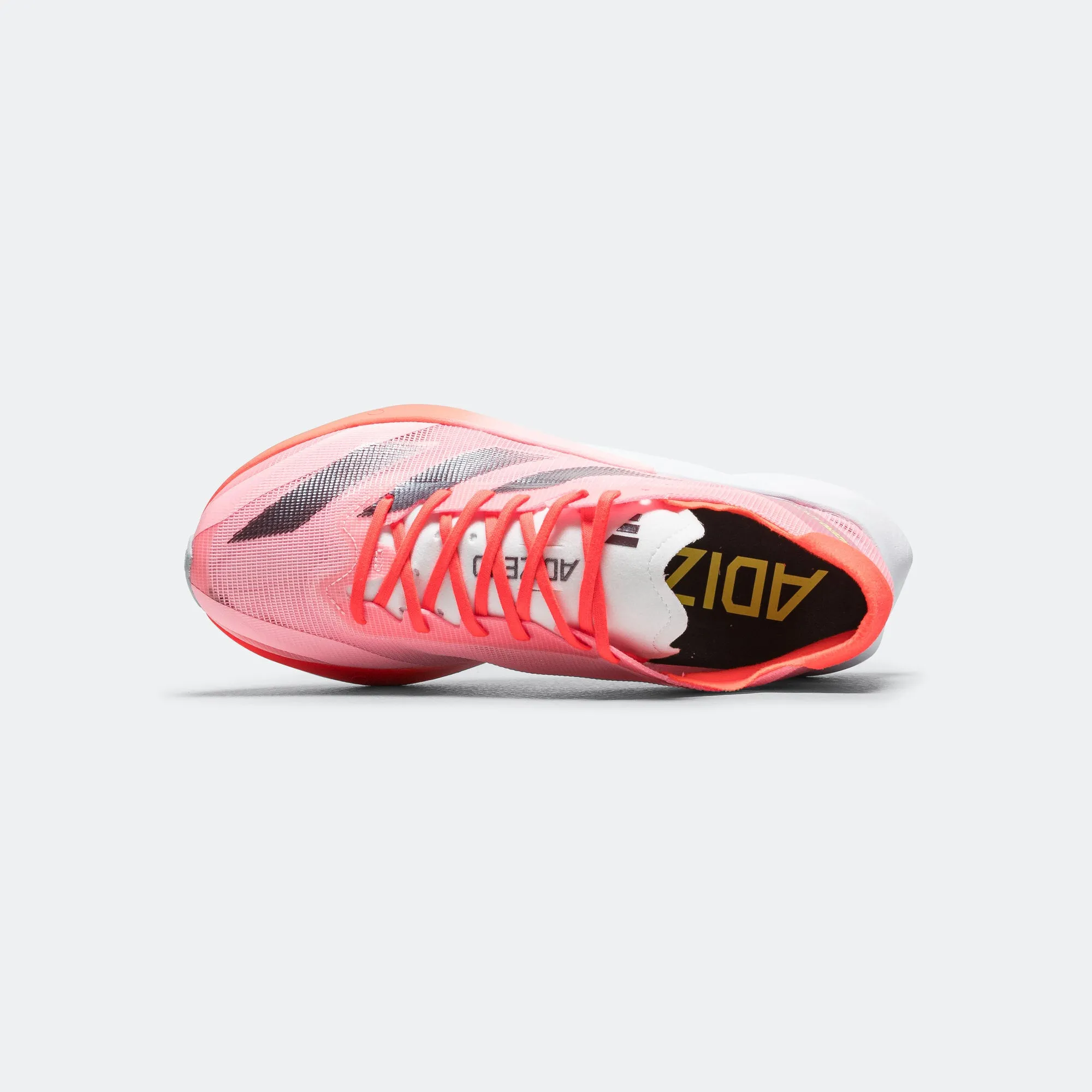 Womens Adizero Adios 8 - Pink Spark/Aurora Metallic On Foot Cool Design