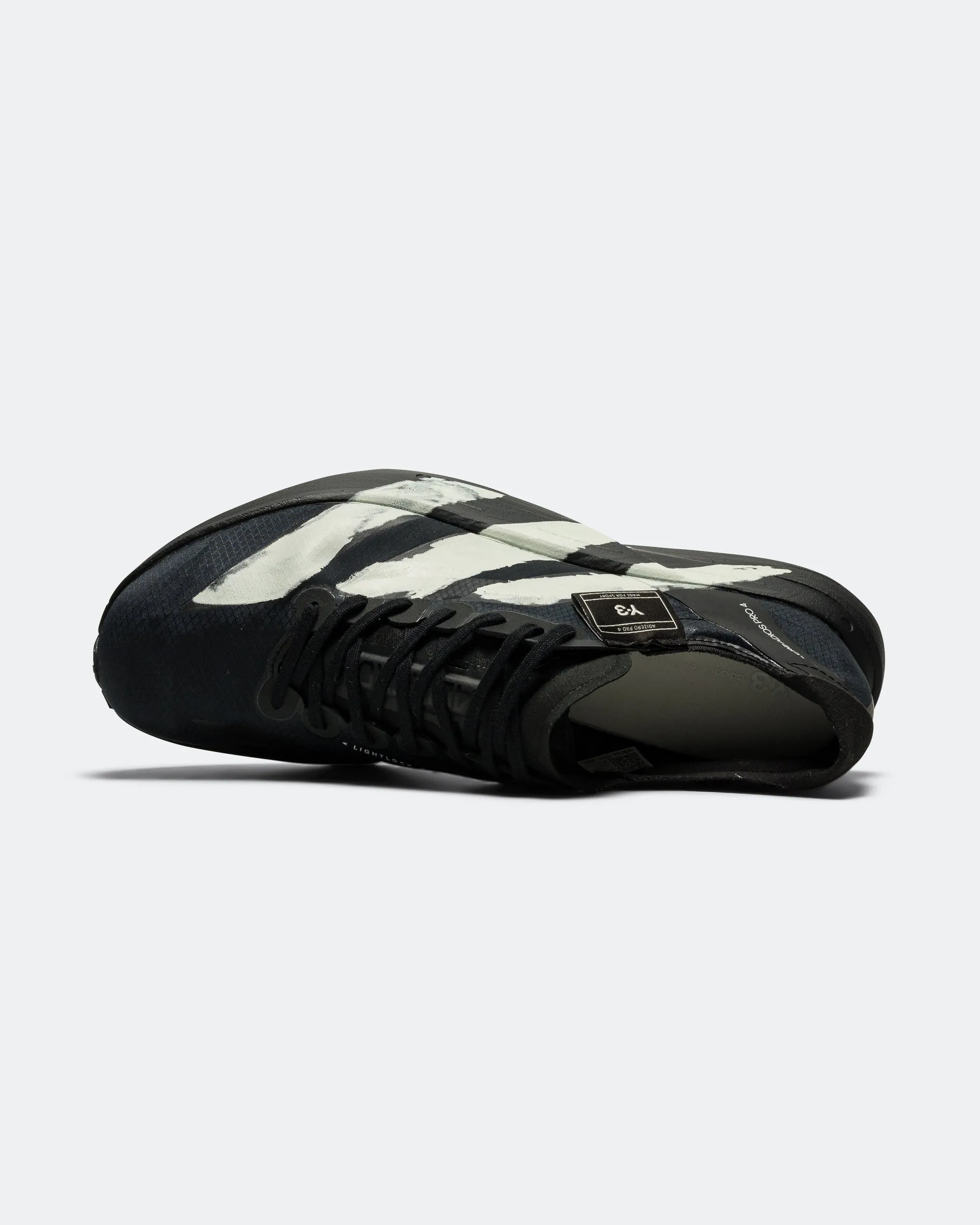 Mens Adizero Adios Pro 4 x Y-3 - Black/Black-Off-White Lake Side Range Jog