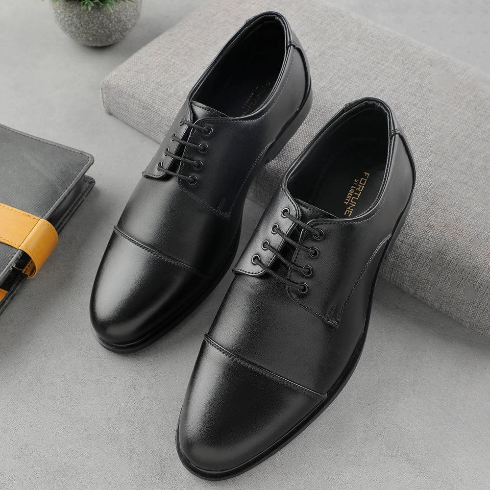 Matte Finish Active Worker Premium Leather Fortune Black Lacing Formal Oxford Shoes For Men HML-13E By Liberty