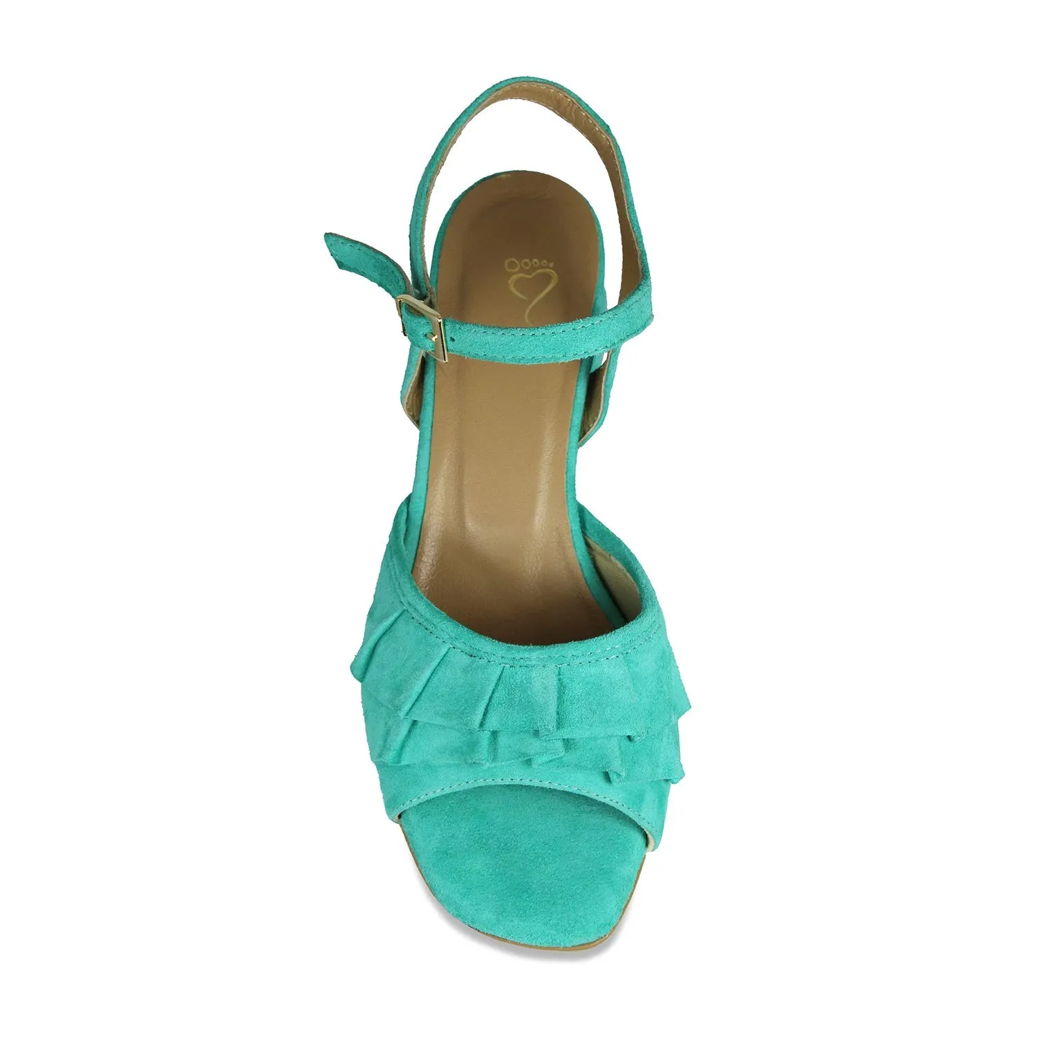 French Ease Sadie: Turquoise Suede