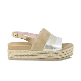 Mountain Path Current Step Bertie: Nude Suede & Metallic Leather
