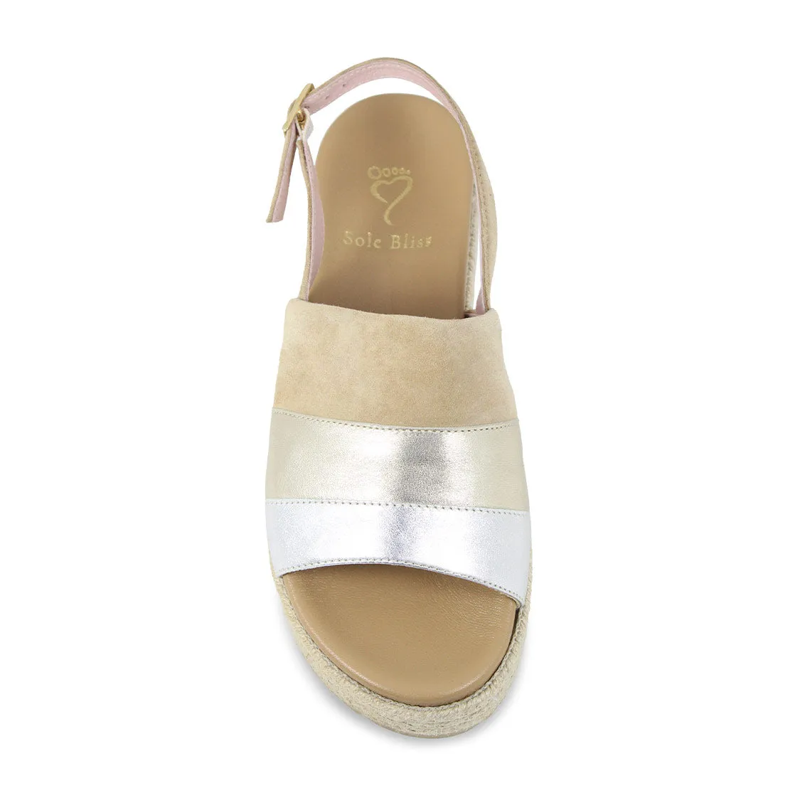 Guide Step Bertie: Nude Suede & Metallic Leather