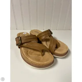 Sandals Flats By Clarks In Tan, Size: 7 Stitch Free Smart Choice