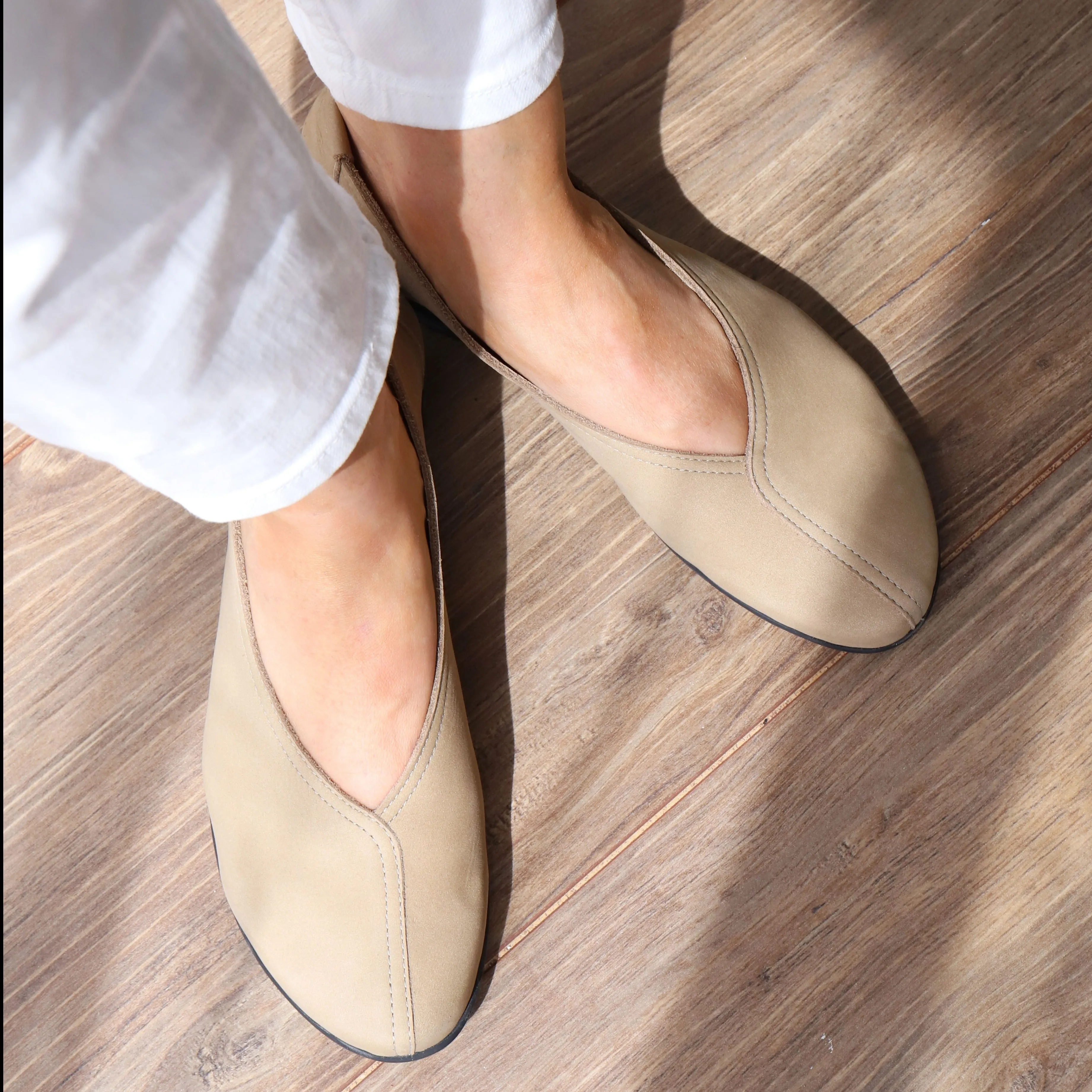 BARENE Taupe Nubuck Supportive Flats