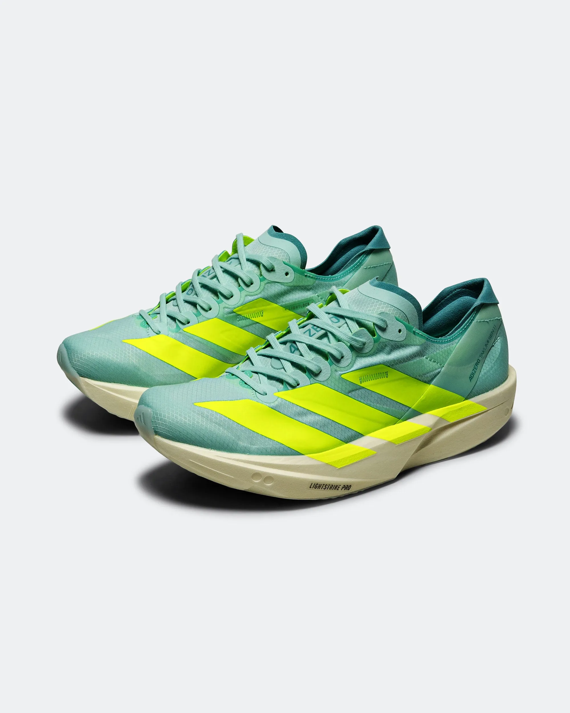 Womens Adizero Takumi Sen 11 - Semi Flash Aqua/Lucid Lemon/Flash Aqua Timeless Footwear Sleek Aesthetic