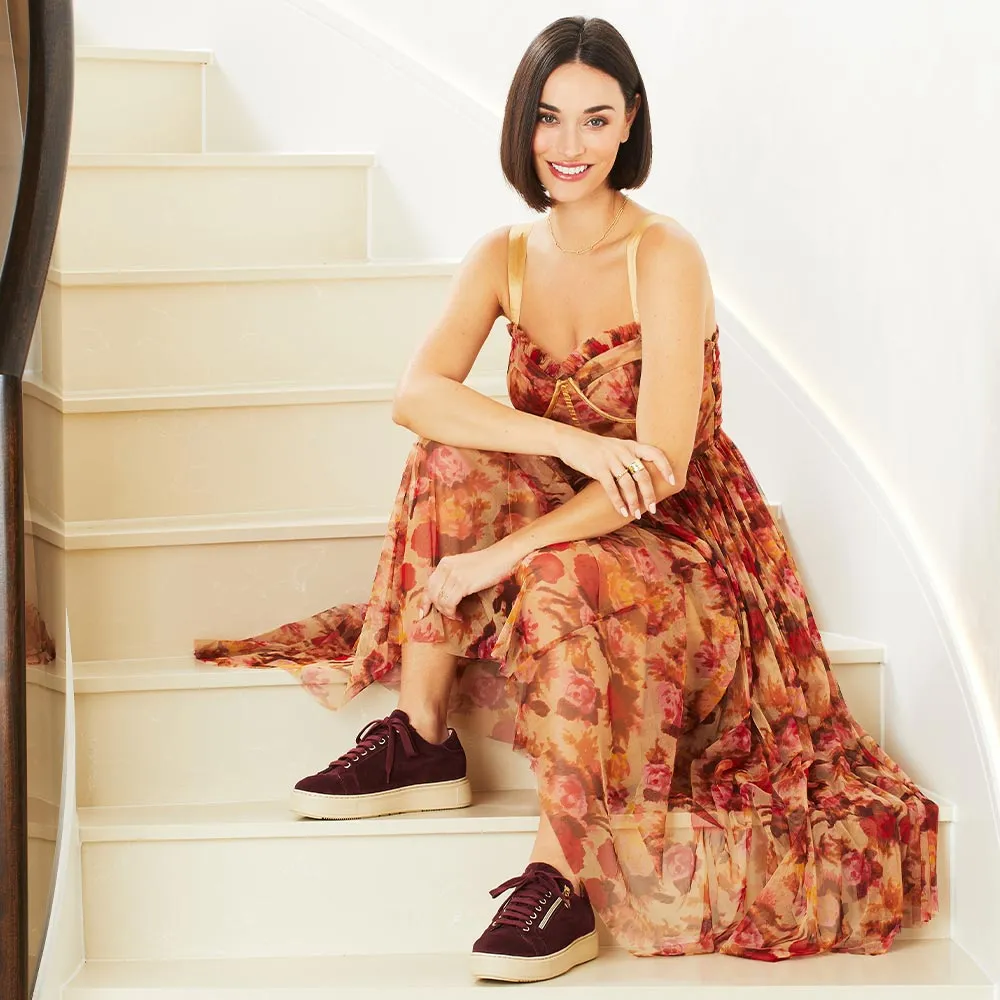 Ergo Tech Gold Shine Feather: Bordeau Suede