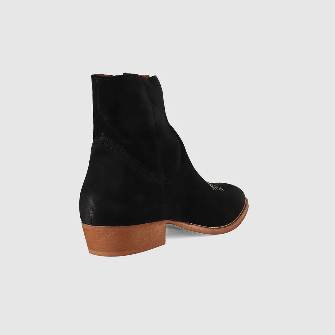 Ziggy Chelsea Boot Black Suede Contoured Footbed