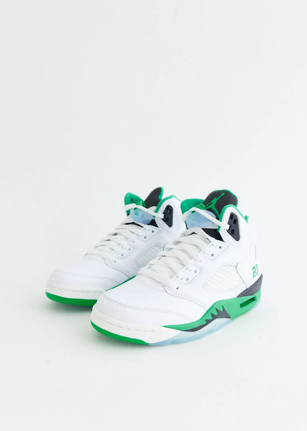 Women's Air Jordan 5 Retro 'Lucky Green' Sneakers Look Walk Comfort Heel