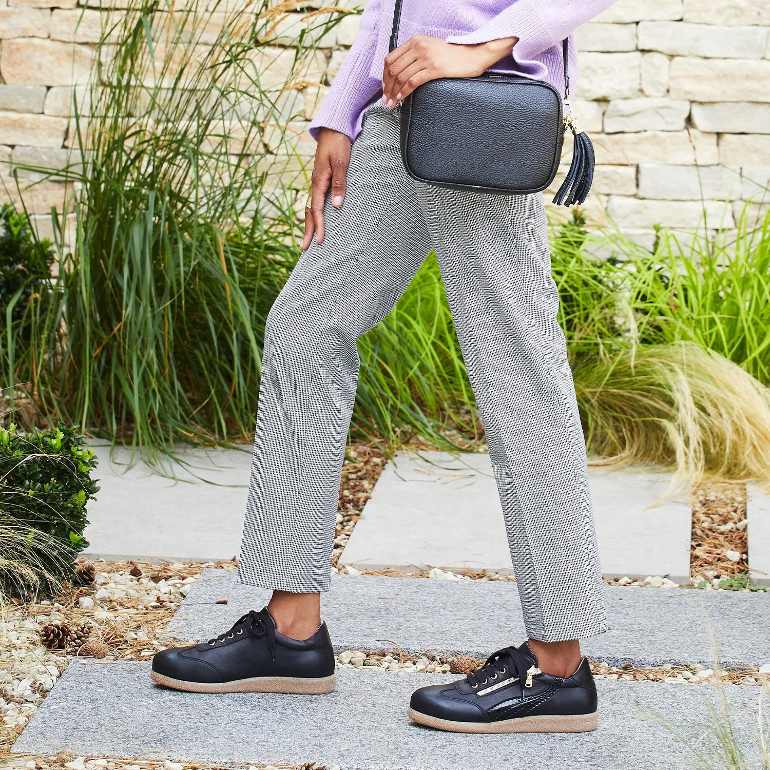 Dirt Hike Swirl: Black Leather & Patent