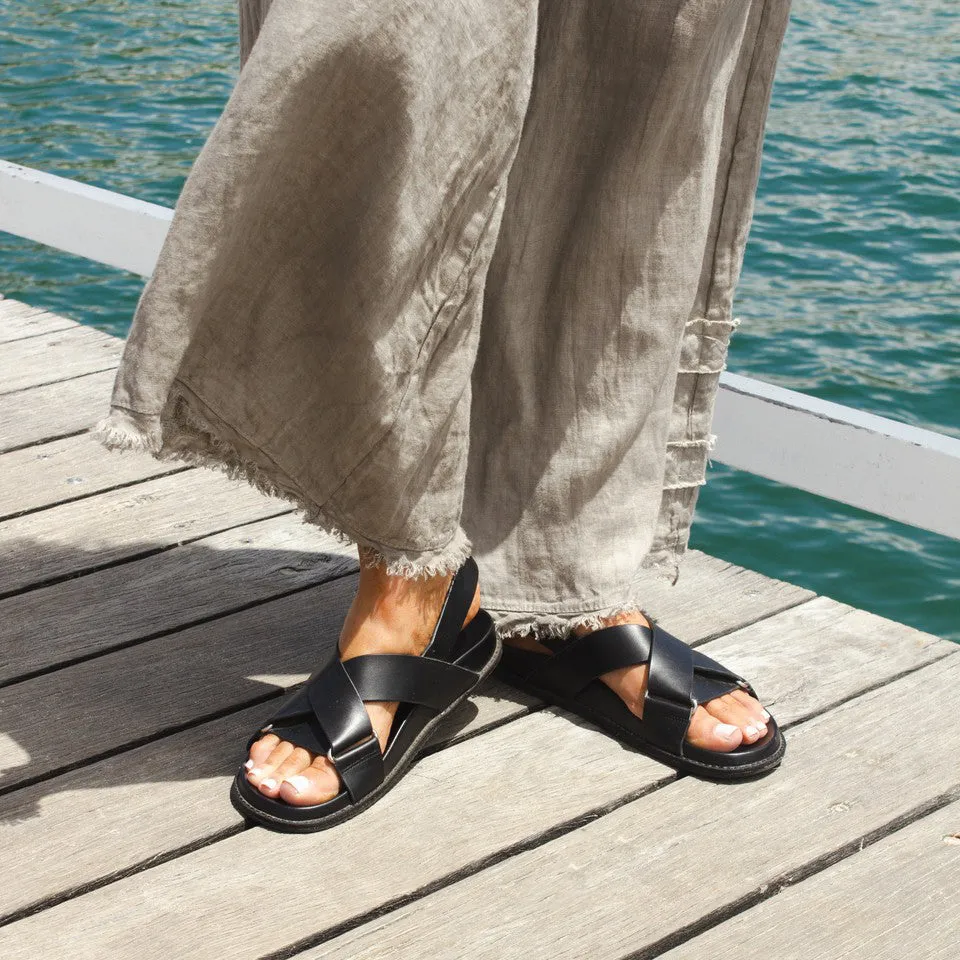 RAE Black Flexible Summer Sandals