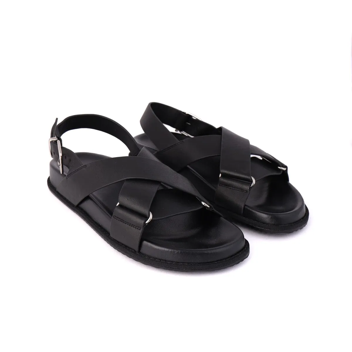 RAE Black Compact Design Sandal Organization