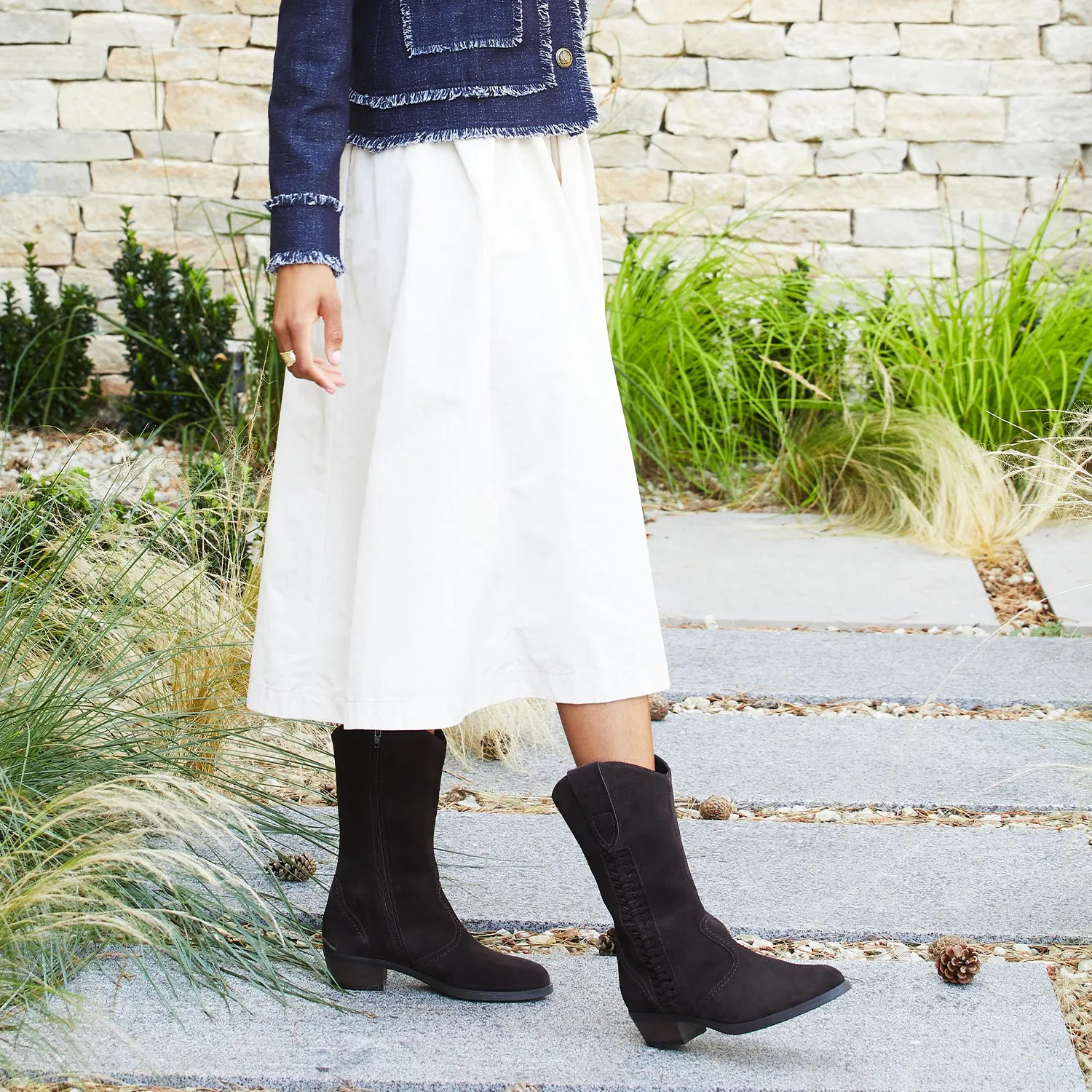 Sedona: Chocolate Brown Suede Air Touch Turn Step