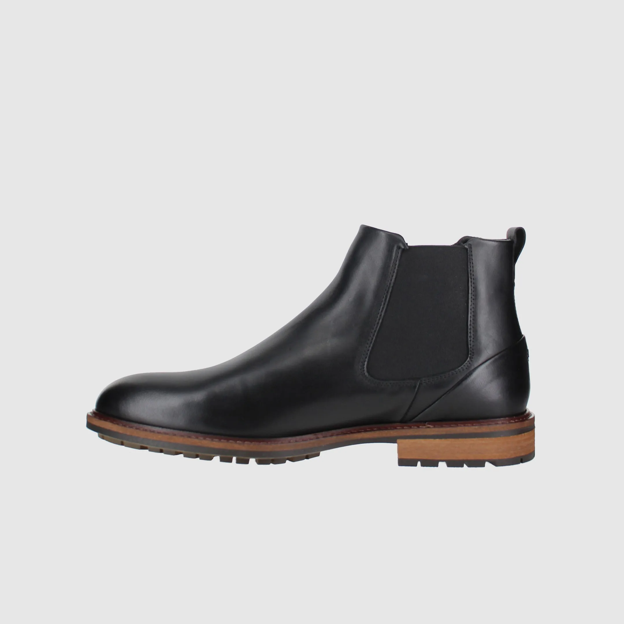 Korean Trend Shock Absorbing Rainy Day Commuter Flip Chelsea Boots Black
