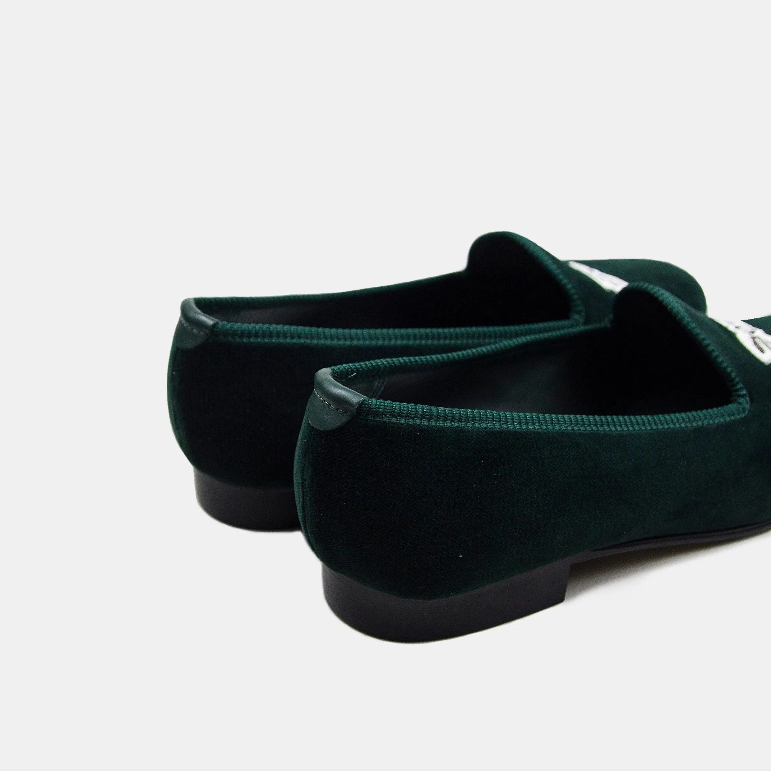 Fashion Walk Chic Comfort Bryceland's x Bowhill & Elliott Velvet Slippers Green