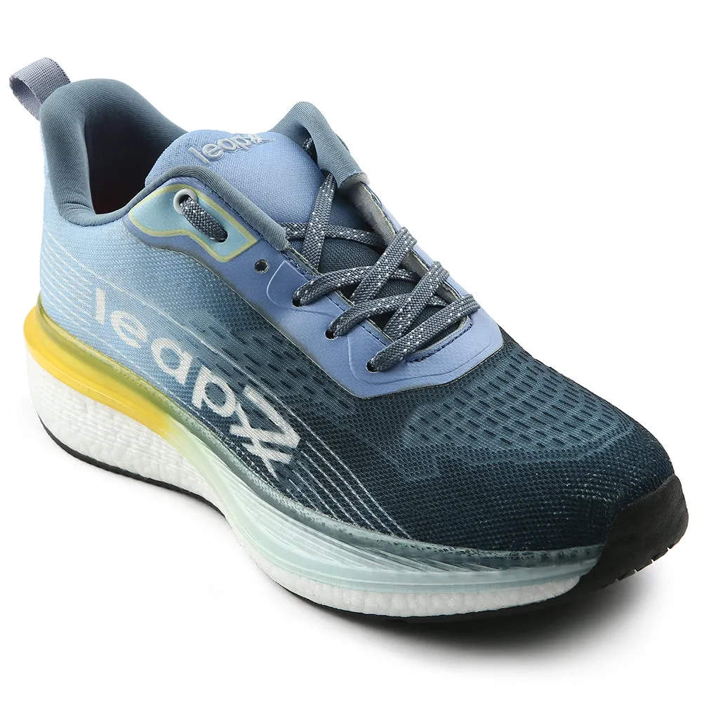 running for a better life Structural Reinforcement Leap7x Blue Sports Lacing Running Shoes For Men RWM-02 By Liberty