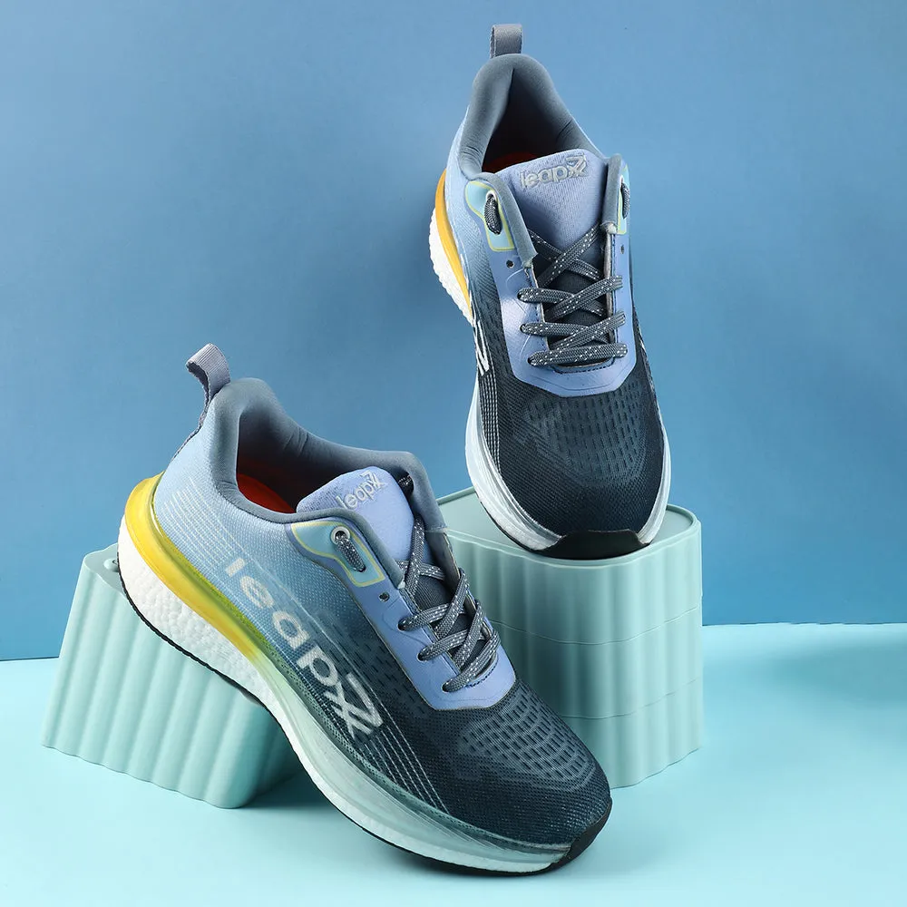 Micro Groove Traction Leap7x Blue Sports Lacing Running Shoes For Men RWM-02 By Liberty